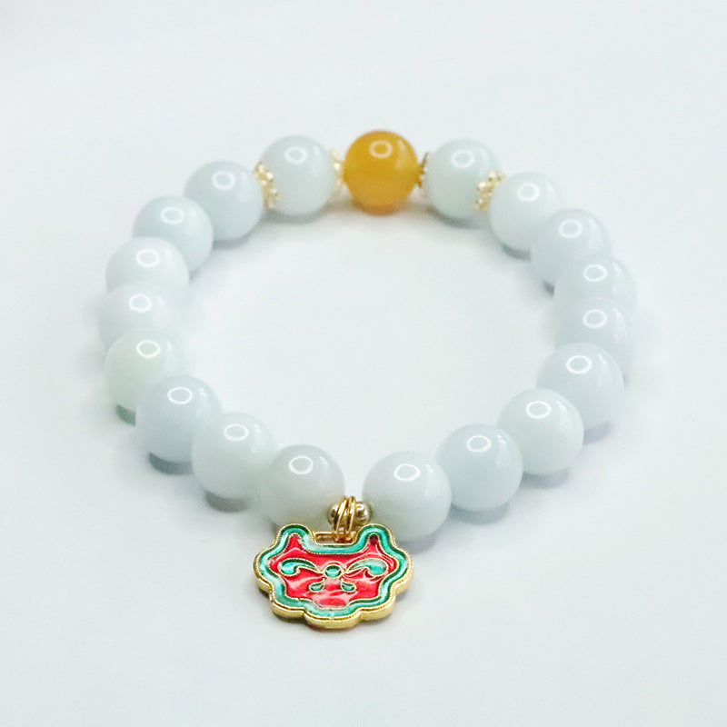 Colorful Enamel Longevity Bracelets with Genuine Myanmar A-grade Jade