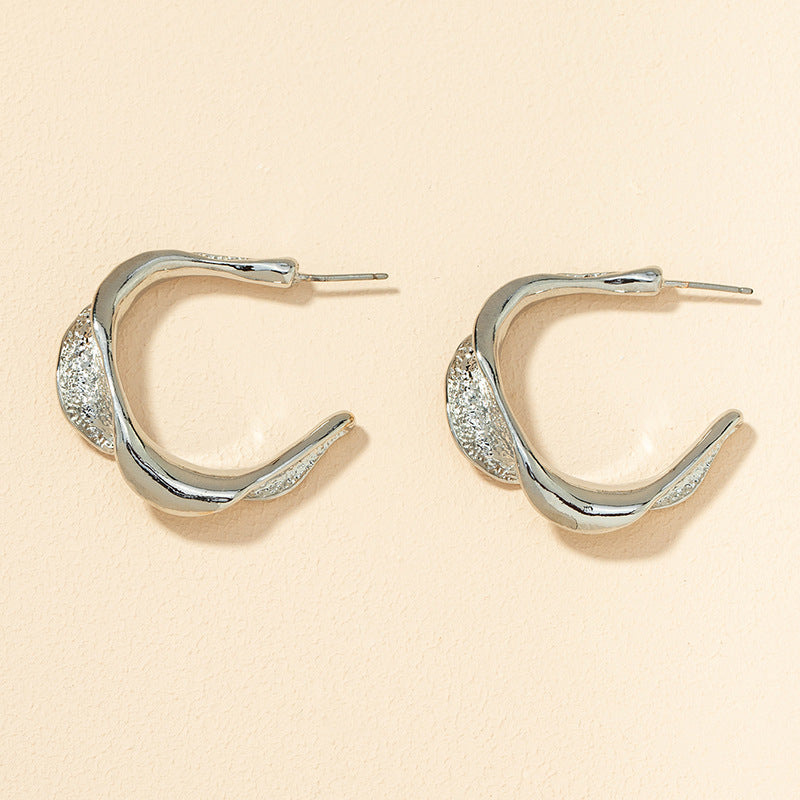 Chic Metallic C-Shaped Gold Earrings from Vienna Verve