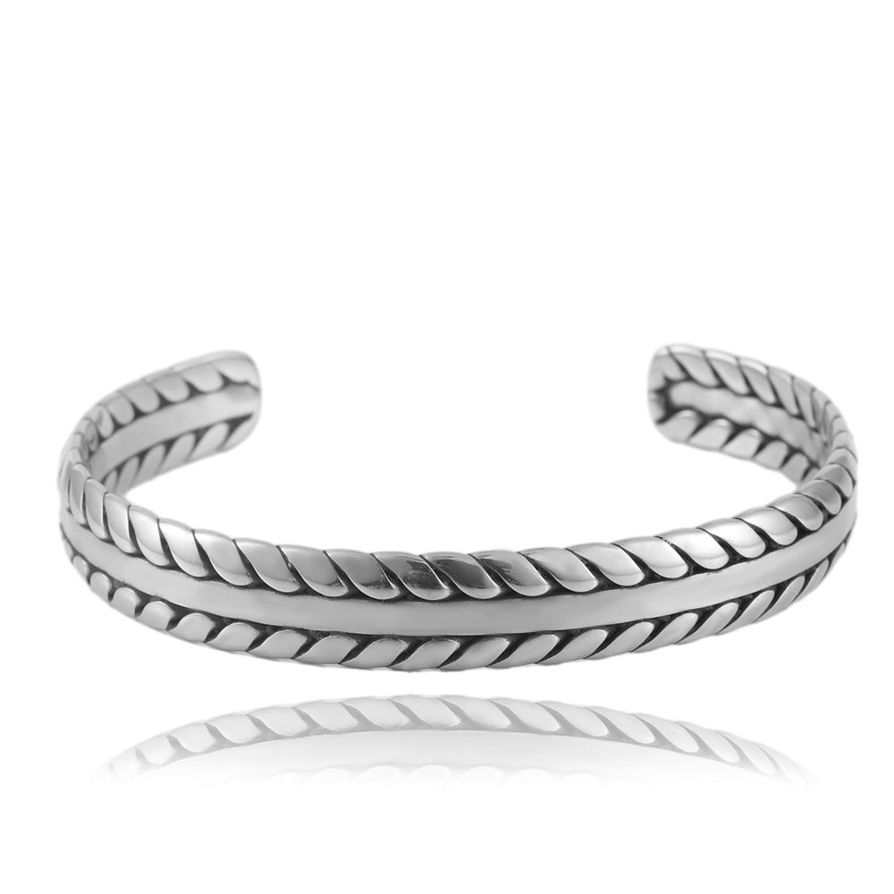 Titanium Steel Woven Bracelet for Men – Modern Fashion Statement in Stainless Steel