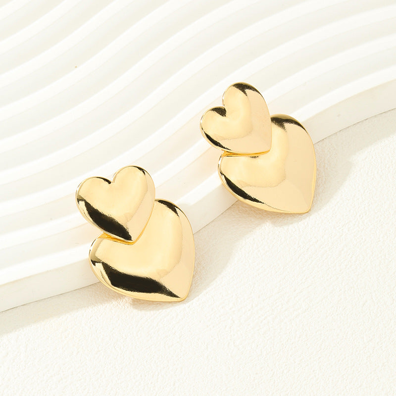 Heartfelt Metal Stud Earrings from Vienna Verve Collection