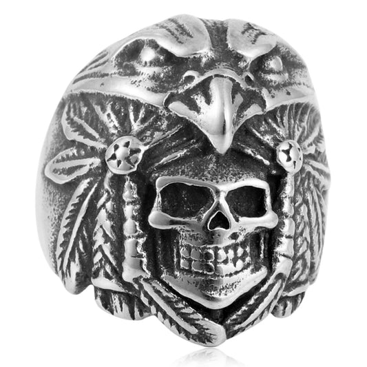 Titanium Steel Eagle and Skull Ring for Men - Retro Trendy Accessories in European and American Style