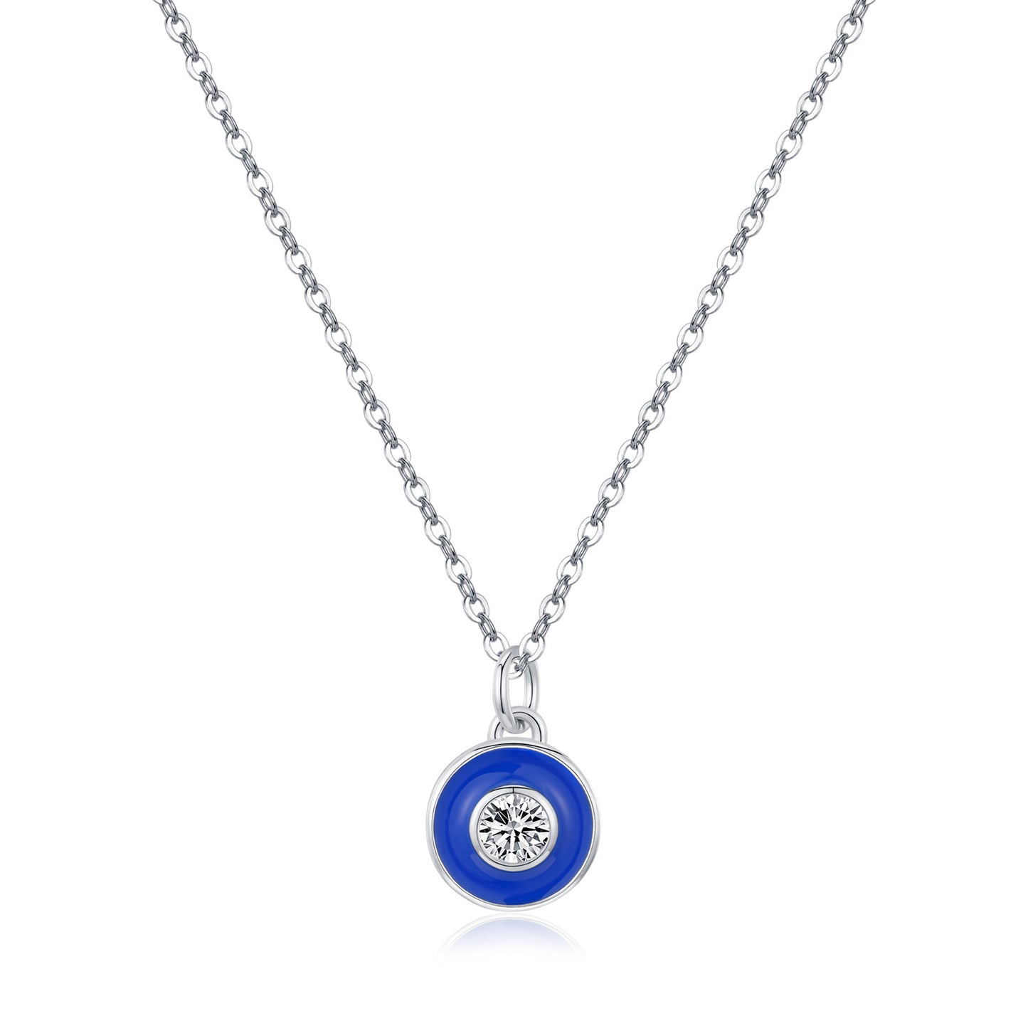 Sterling Silver Devil Eye Zircon Necklace