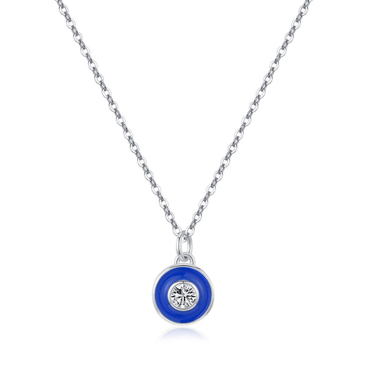 Sterling Silver Devil Eye Zircon Necklace