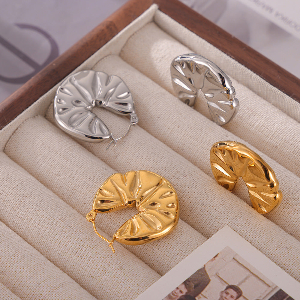 Elegant Gold-Plated Geometric Earrings with Unique Design