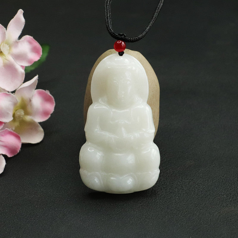 White Jade Guanyin Pendant from Fortune's Favor Collection