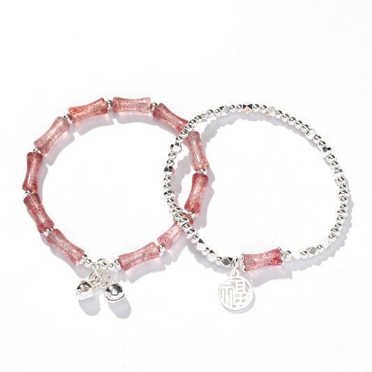 Luxurious Sterling Silver Crystal Beaded Bracelet