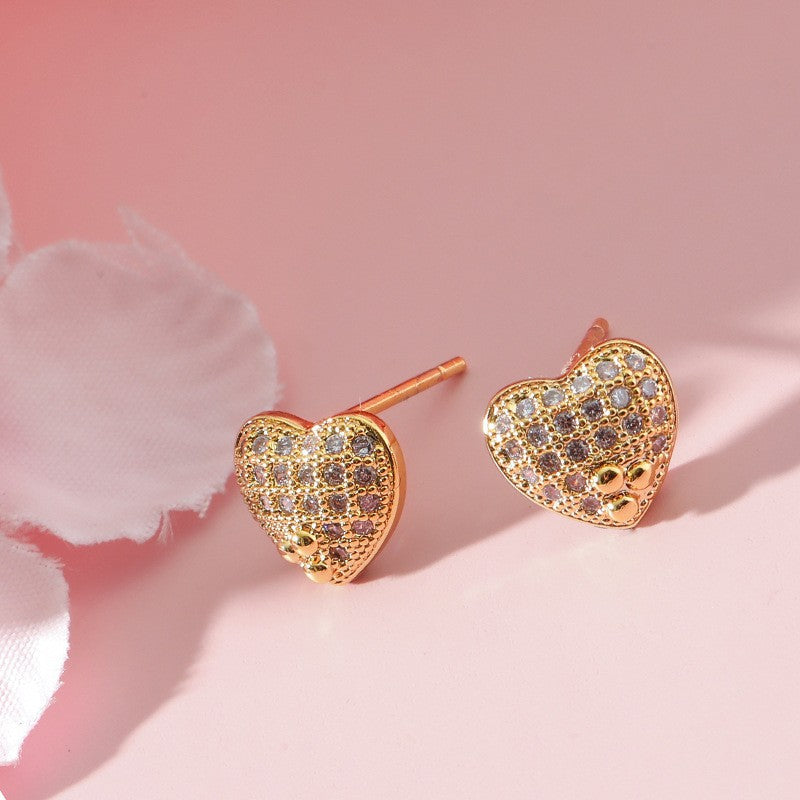 Zircon Love Stud Earrings - Vienna Verve Collection