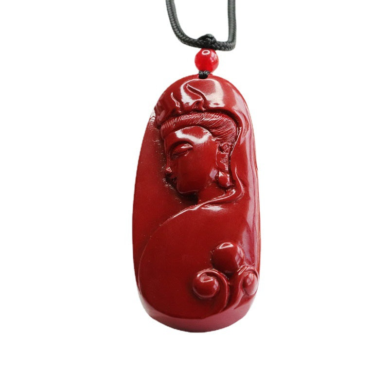 Planderful Fortune's Favor Vermilion Sand Pendant with Cinnabar Stone