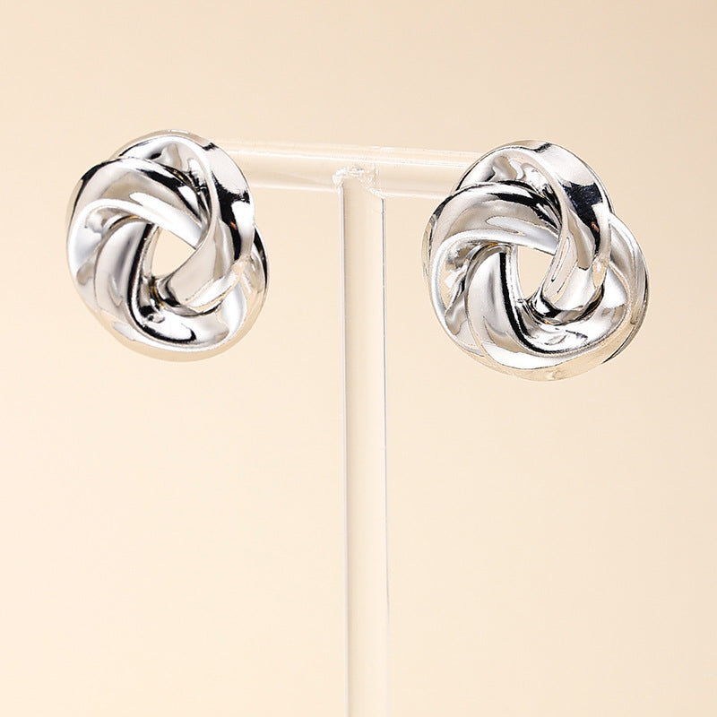 Exaggerated Twist Earrings in Retro Style - Vienna Verve Collection