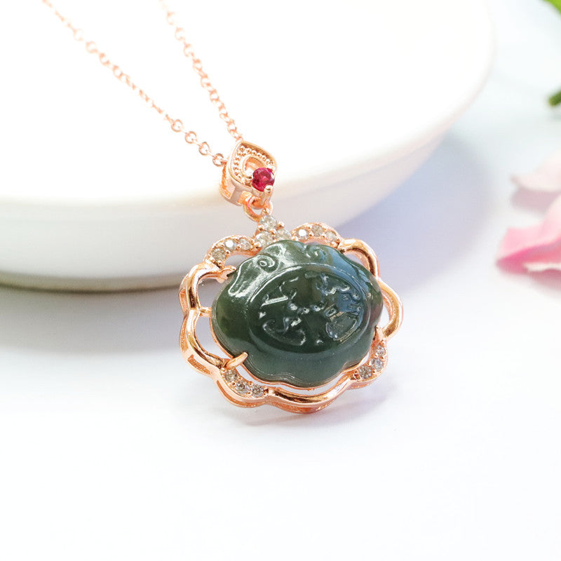 Fortune's Favor Jade Ruyi Necklace - Divine Gemstone Jewelry