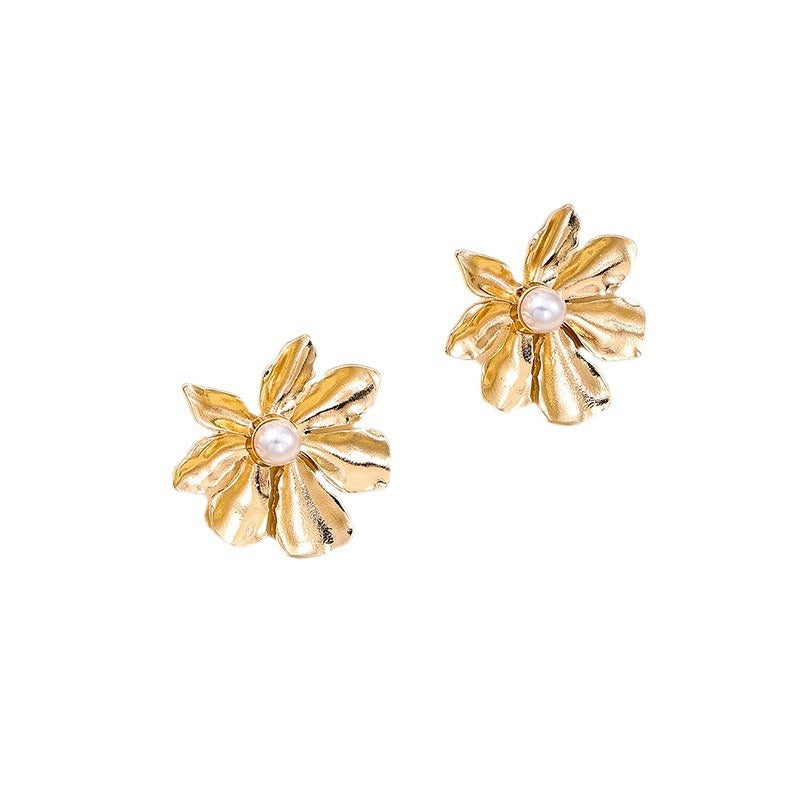 Extravagant High-End Pearl Flower Earrings for Women, Elegant Spring and Summer Jewelry