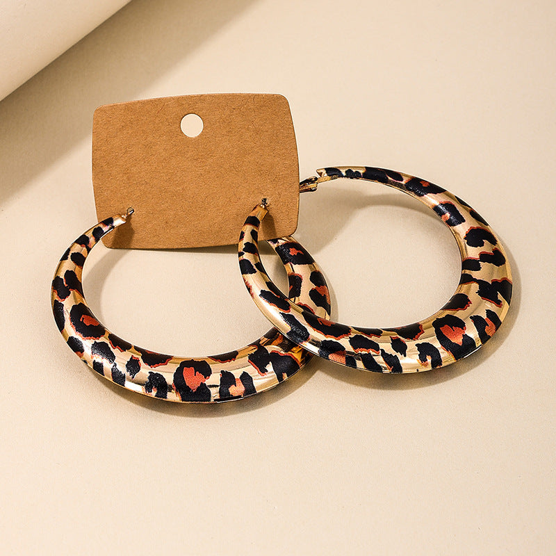 Exaggerated Leopard Print Earrings - Vienna Verve Collection