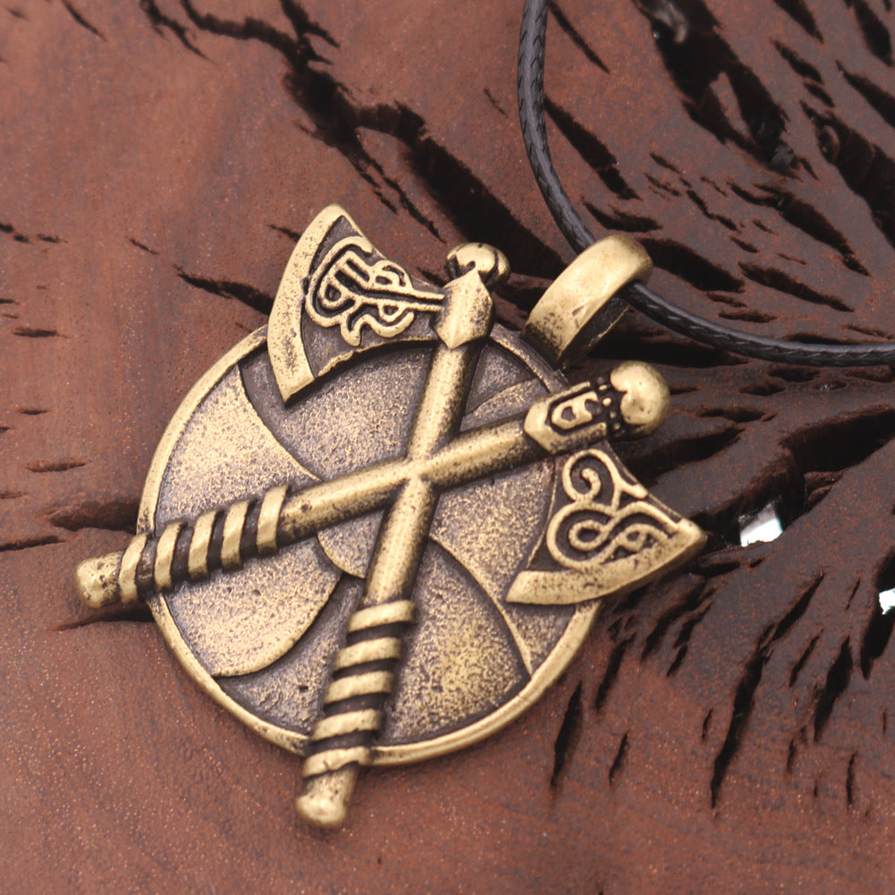 Viking Warrior Zinc Alloy Pendant Necklace for Men - Norse Legacy Collection