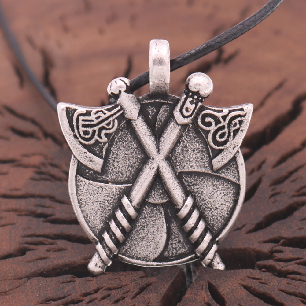 Viking Warrior Zinc Alloy Pendant Necklace for Men - Norse Legacy Collection