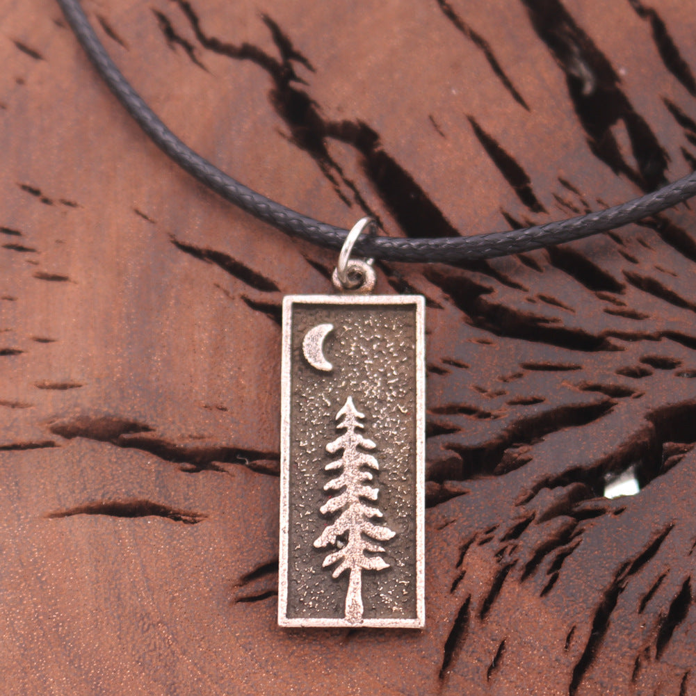 World Tree Women's Necklace with Moon Zinc Alloy Pendant - European and American Style