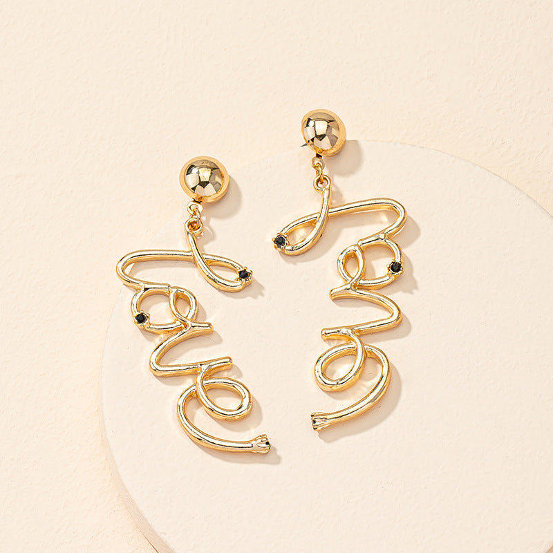 Love Letter Asymmetric Exaggerated Earrings