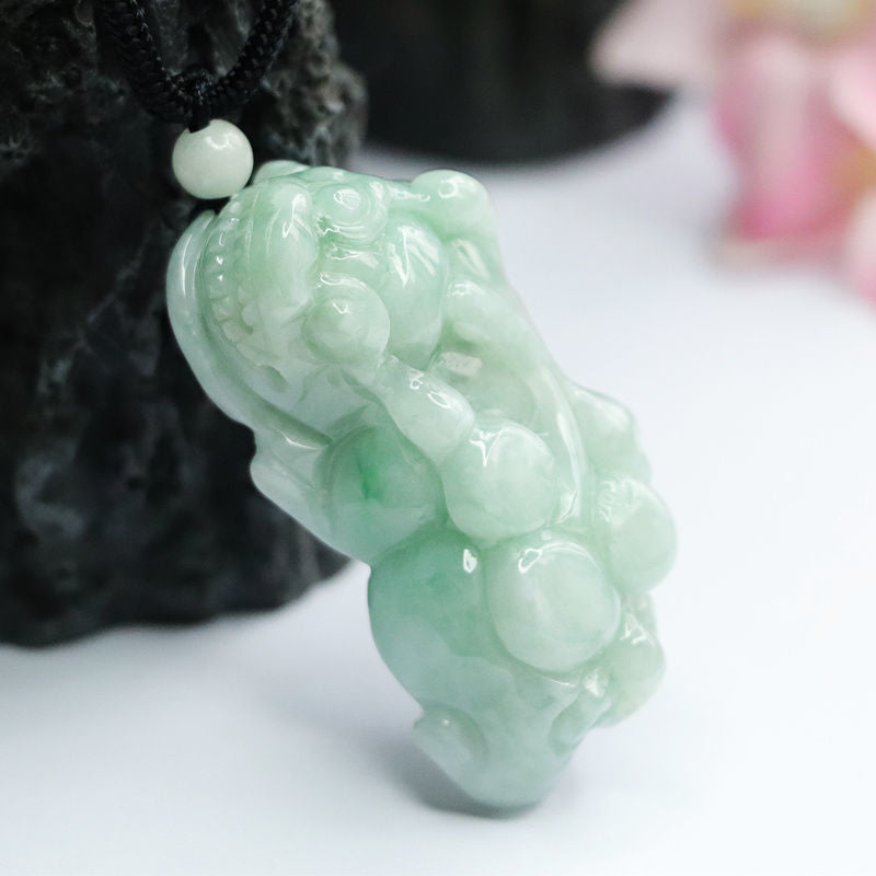 Fortune's Favor Sterling Silver Jade Pixiu Pendant