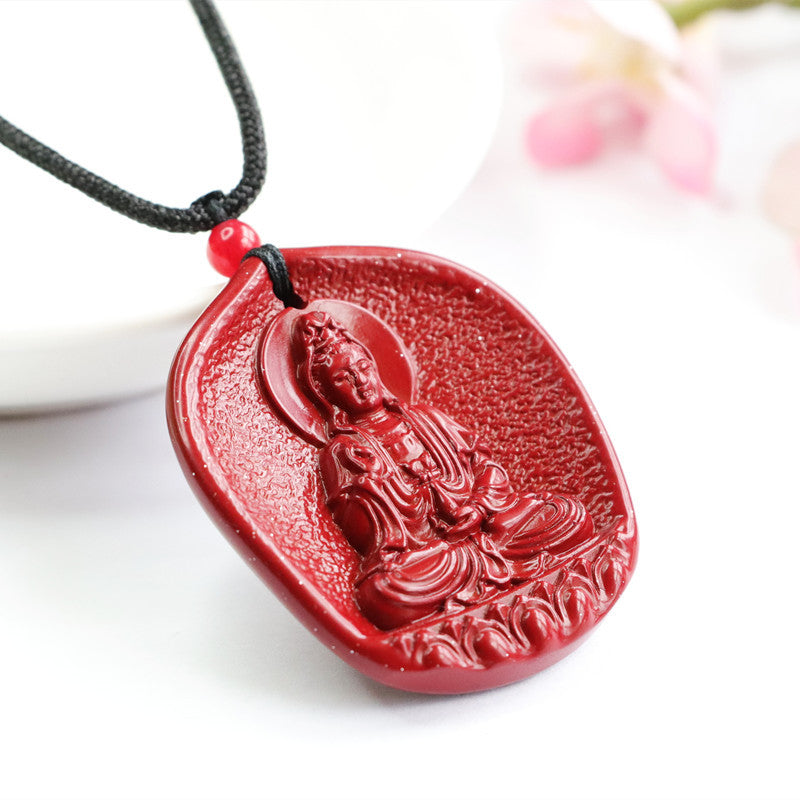 Cinnabar Pendant Purple Gold Sand Guanyin Pendant