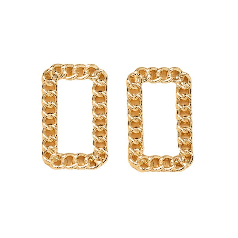 Extravagant Geometric Chain Earrings with a European Touch - Vienna Verve Collection