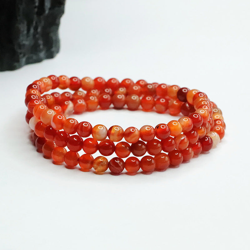 Silk Agate Buddha Beads Bracelet and Necklace Combination