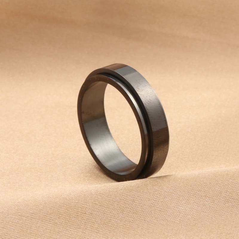 Titanium Steel Retro Smooth Ring for Men - Trendy Rotating Accessory from Planderful Collection