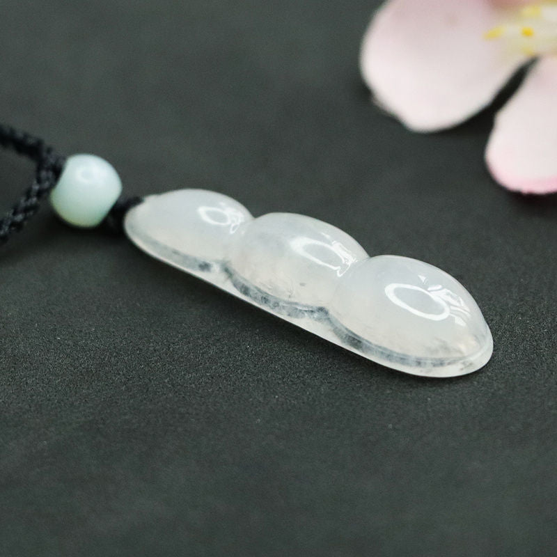 Green Bean Jade Fortune Pendant