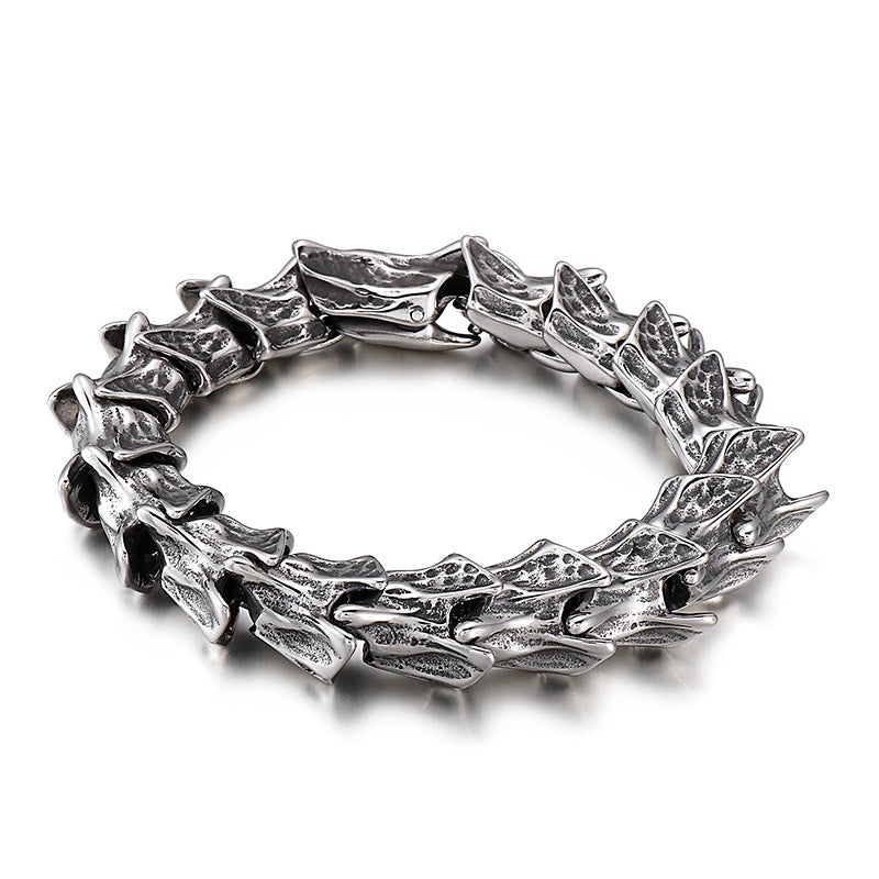 Vintage-Inspired Men's Titanium Steel Bracelet in Punk Style - Wholesale Accessories for Unique Gifting