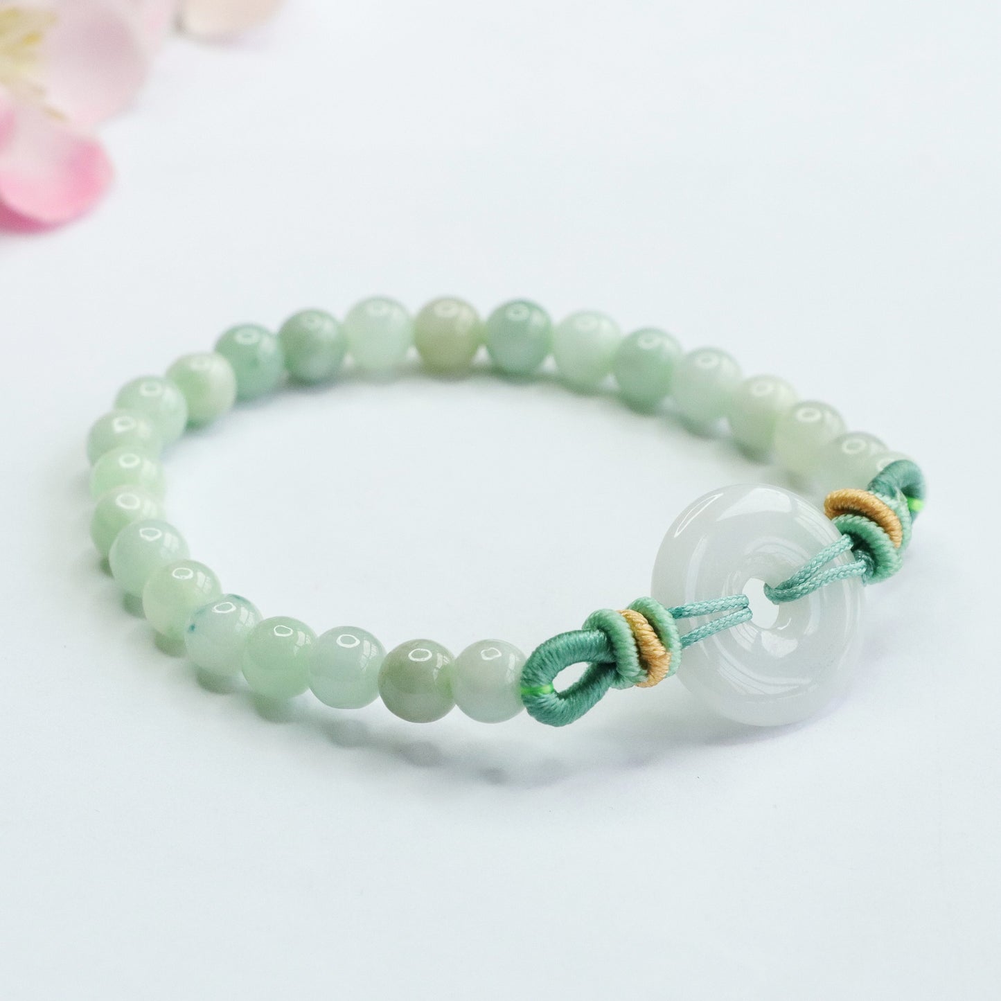 Auspicious Jade Bracelet with Sterling Silver Buckle - Fortune's Favor Collection