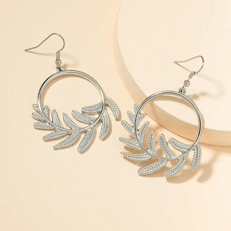 Golden Leaf Metal Earrings - Vienna Verve Collection