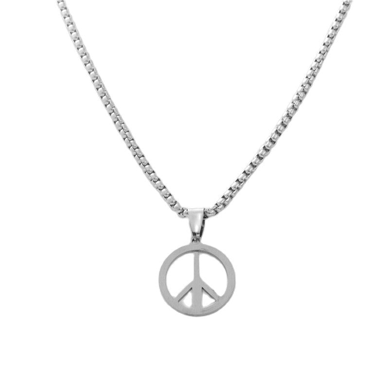 Personalized Retro Titanium Steel Hollow Round Pendant Necklace for Men