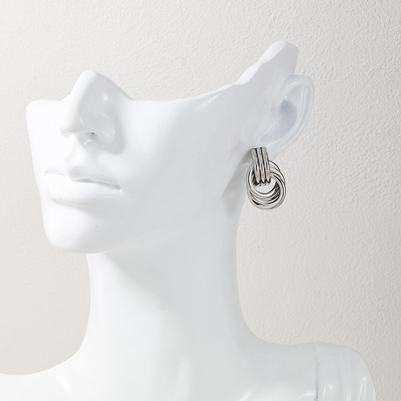 European and American Style Metal Earrings Set for Women