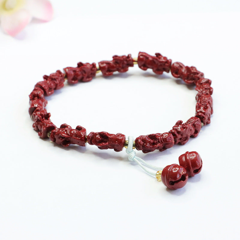 Purple Gold Sand Pixiu Cinnabar Bracelet