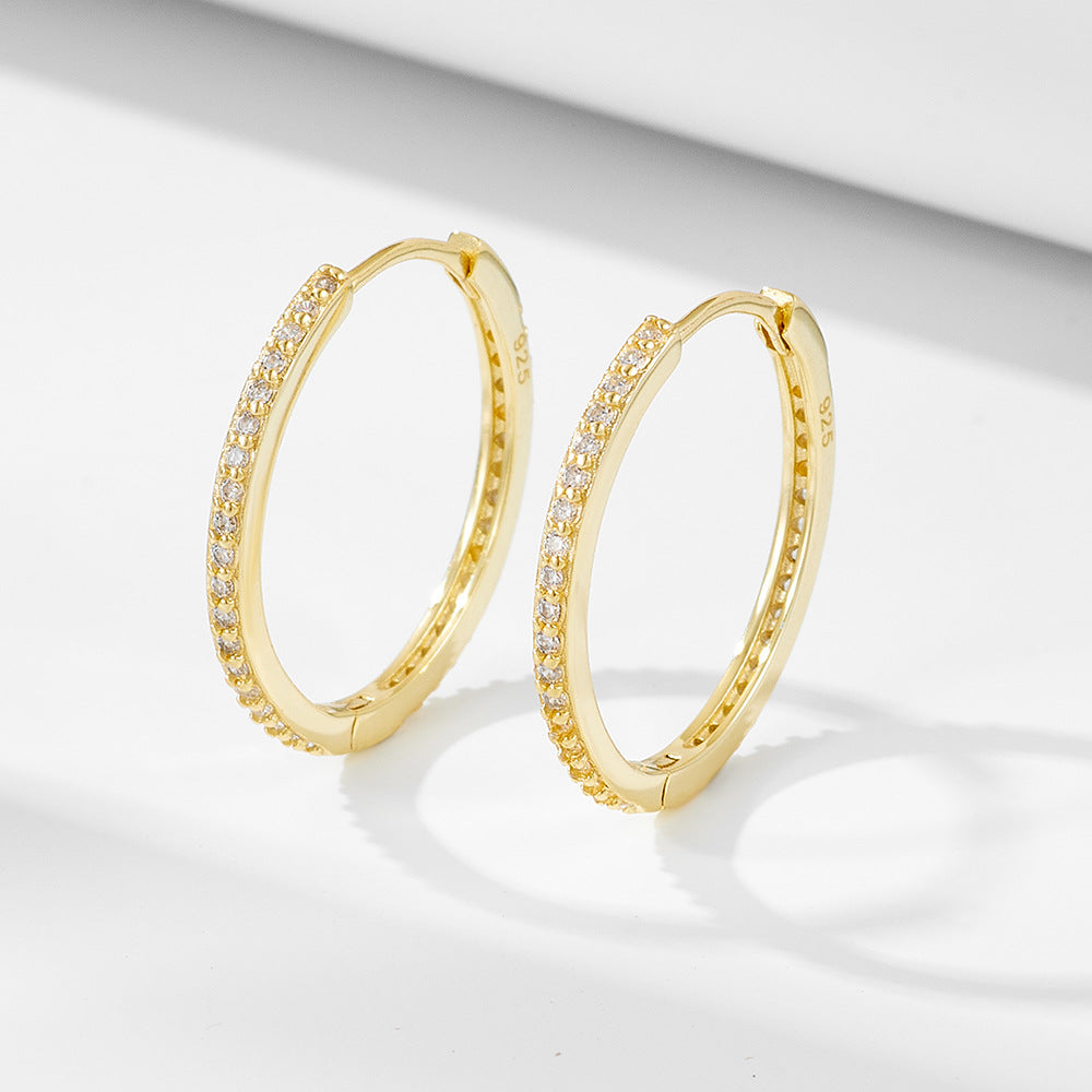 Zircon Sterling Silver Hoop Earrings