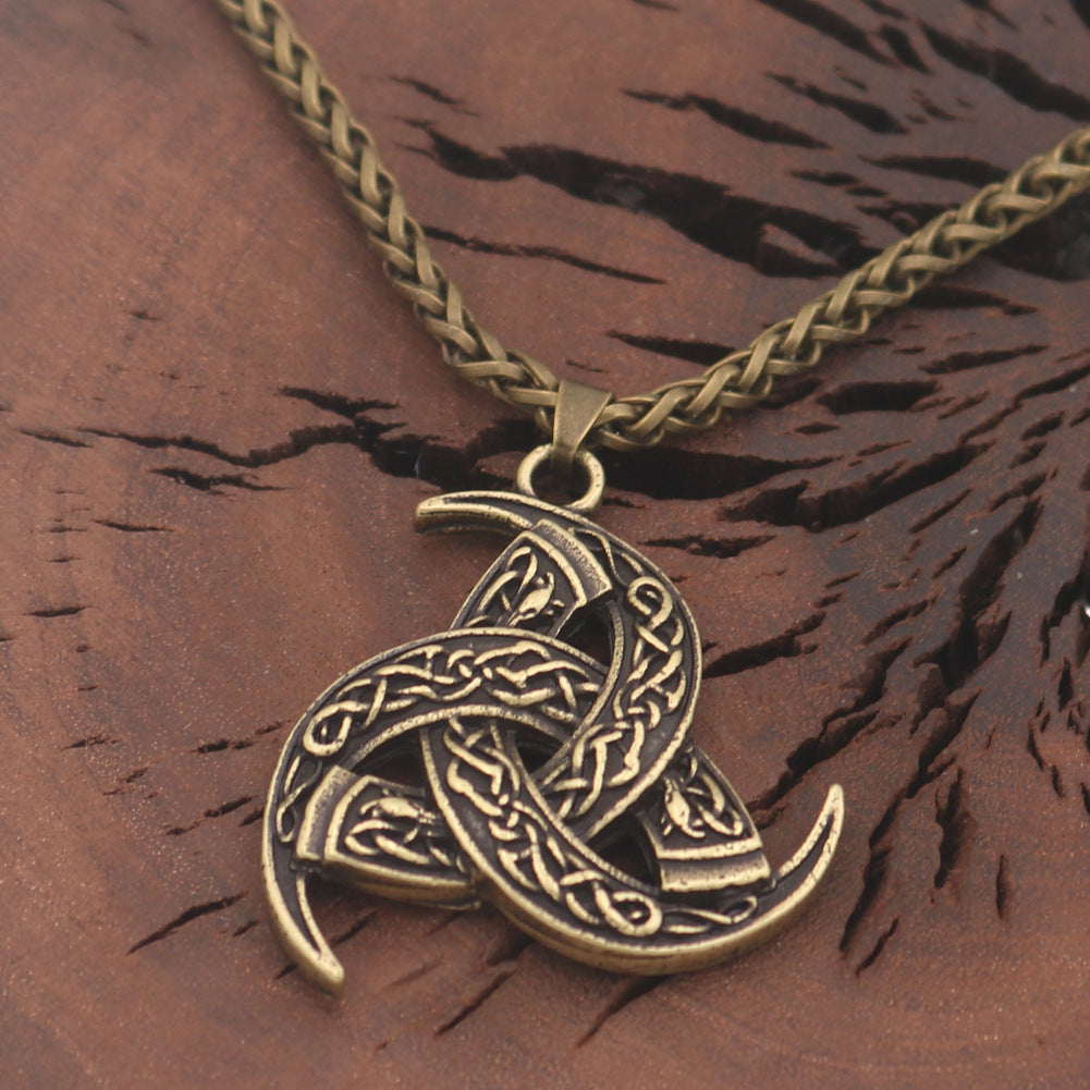 Mythical Viking Odin Horn and Dragon Pendant Necklace for Men