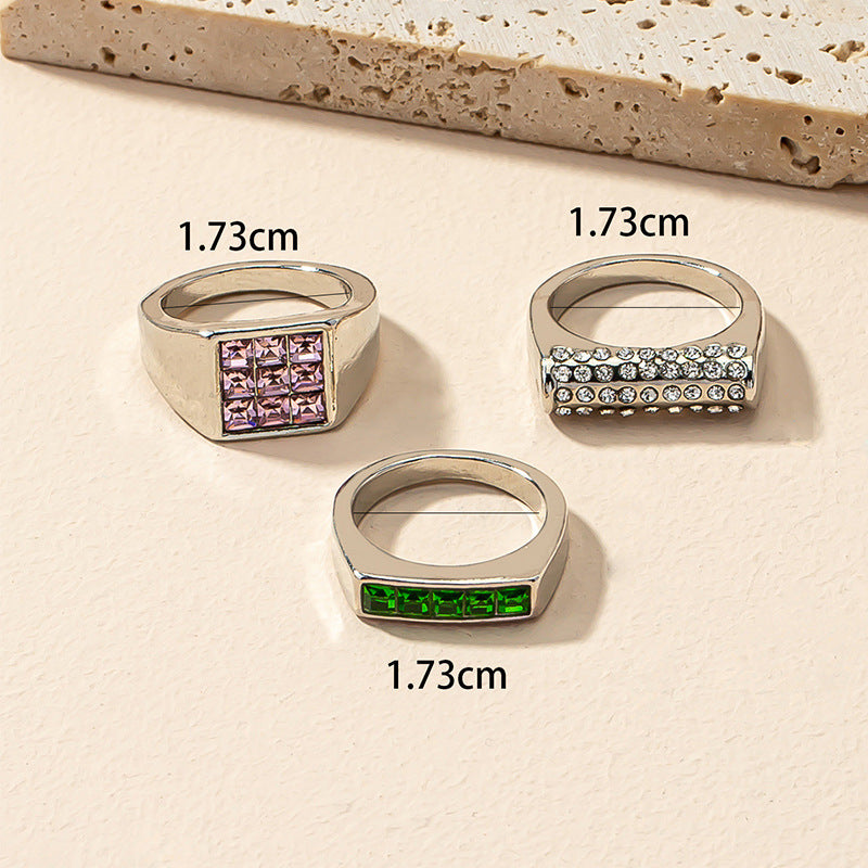 European American Niche Design Ring Set for Women - High-End Color, Internet Celebrity Wholesale