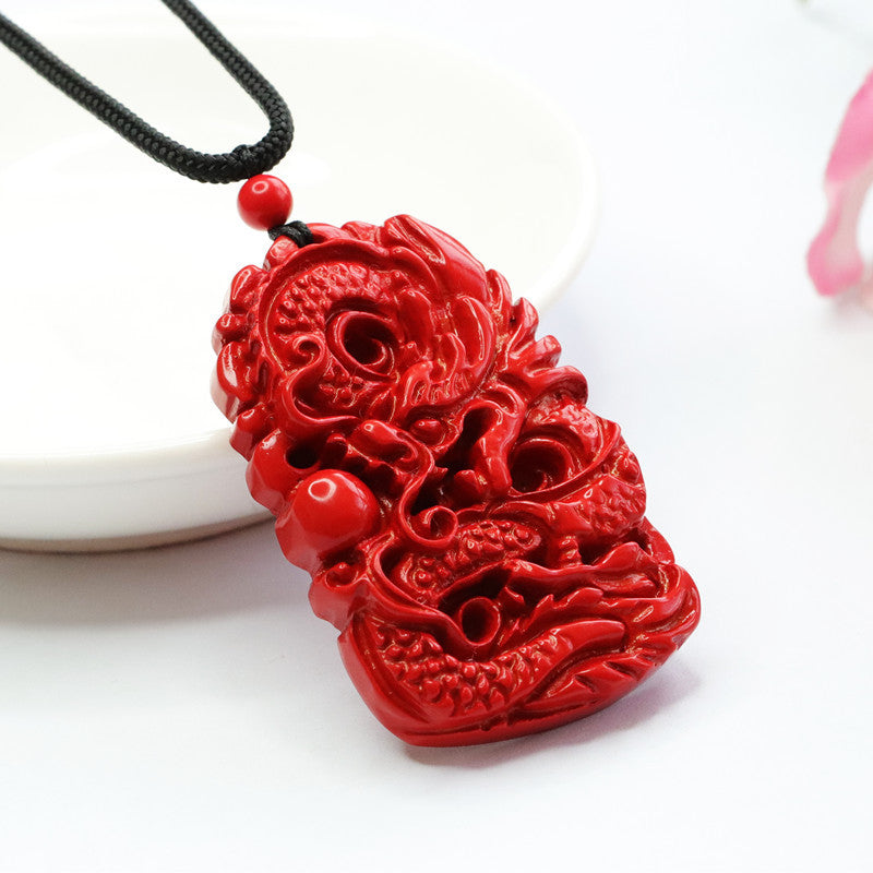 Fortune's Favor Dragon's Cinnabar Pendant