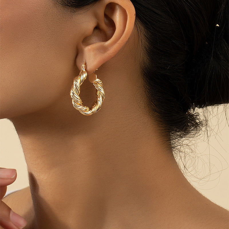 Golden Circle Twist Earrings - Vienna Verve Collection