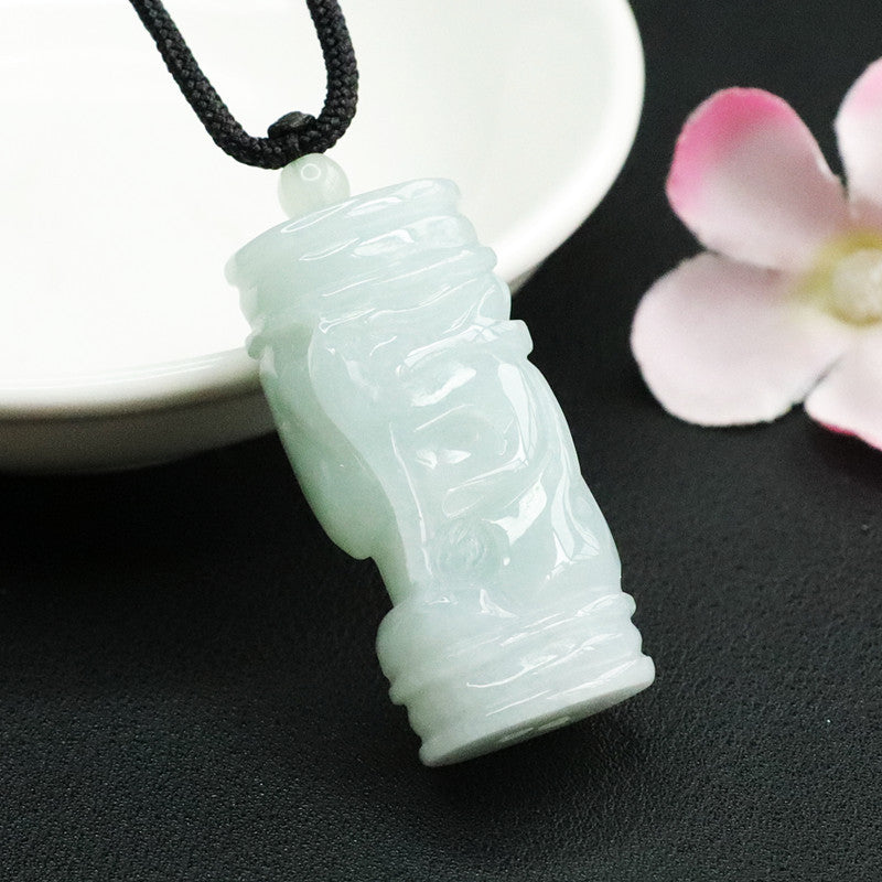 Fortune's Favor Myanmar Jade Dragon Pillar Pendant