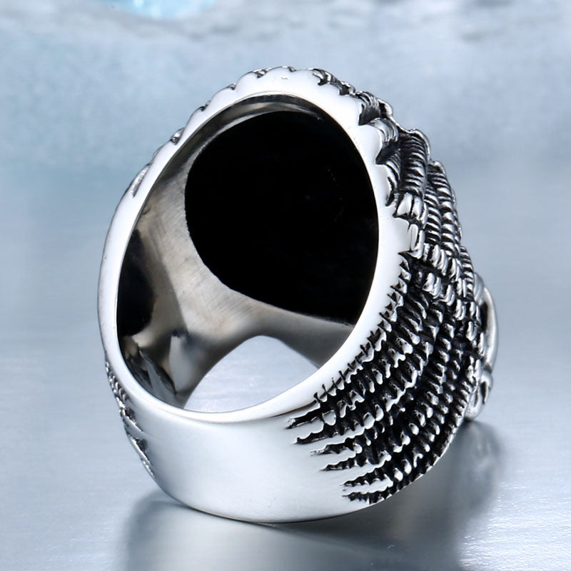 Titanium Steel Iron Blood Elder Ring for Men - Retro European & American Style, Personalized Jewelry Sizes 8-12