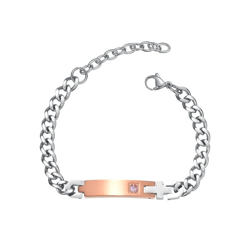 Titanium Zircon Lovers Bracelet - Steel Needle, Everyday Genie Collection