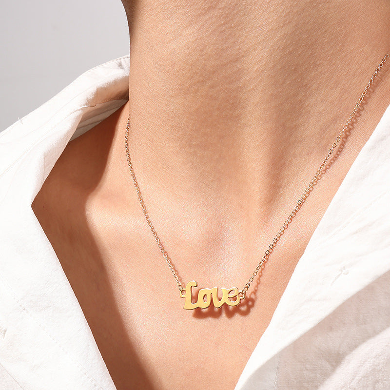 Hollow Letter Love Necklace - Vienna Verve Collection