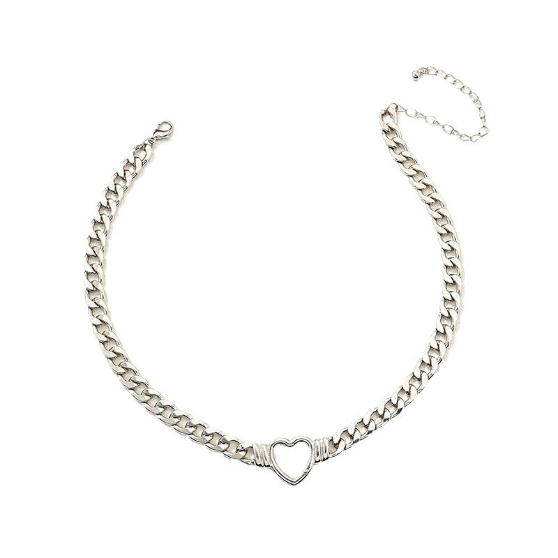 Trendy Retro Hollow Heart Wide Face Necklace - Vienna Verve Collection