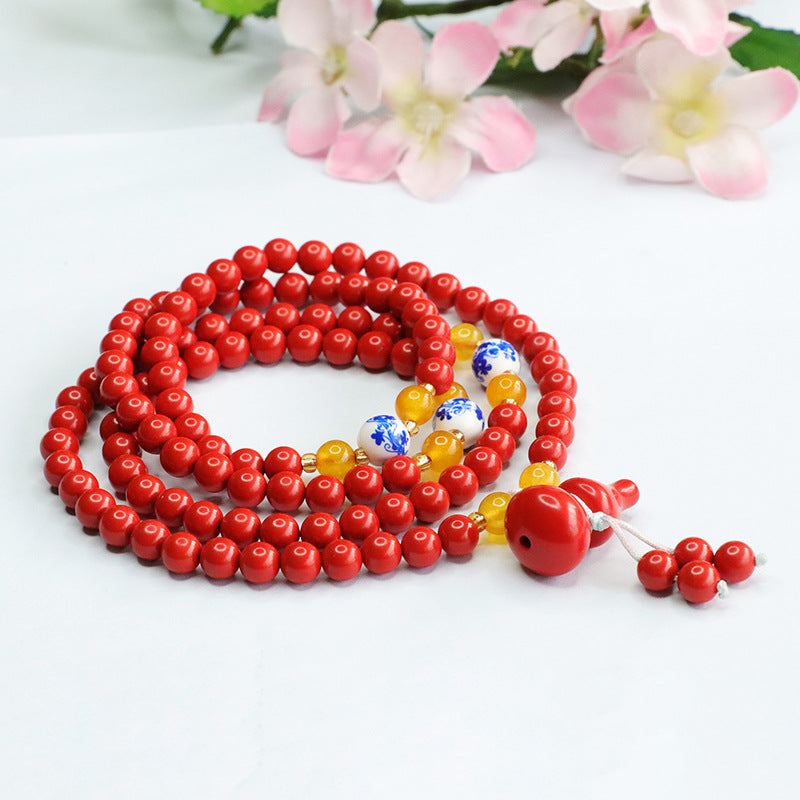 Red Sand Buddha Beads Bracelet