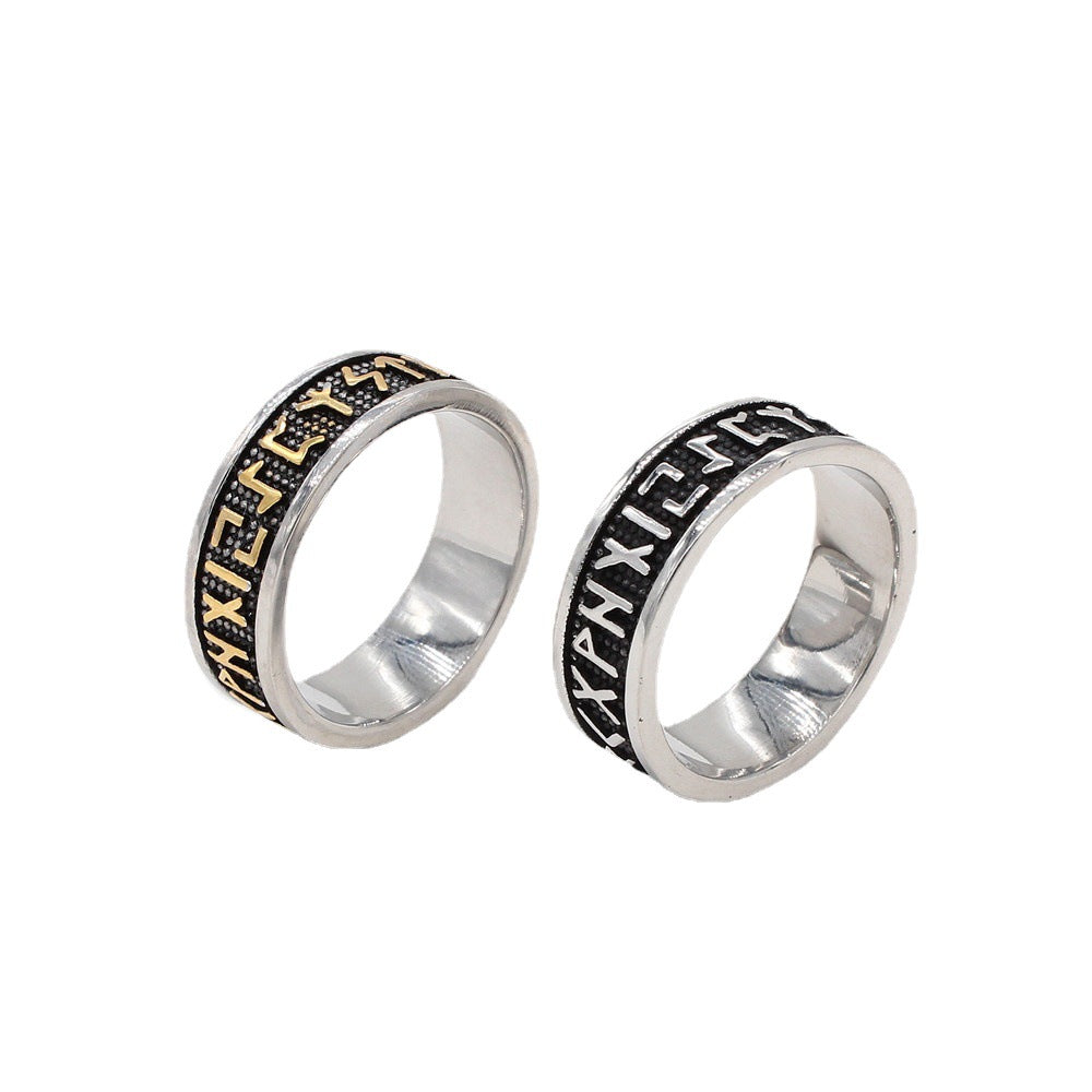 Retro Viking Titanium Steel Ring for Men