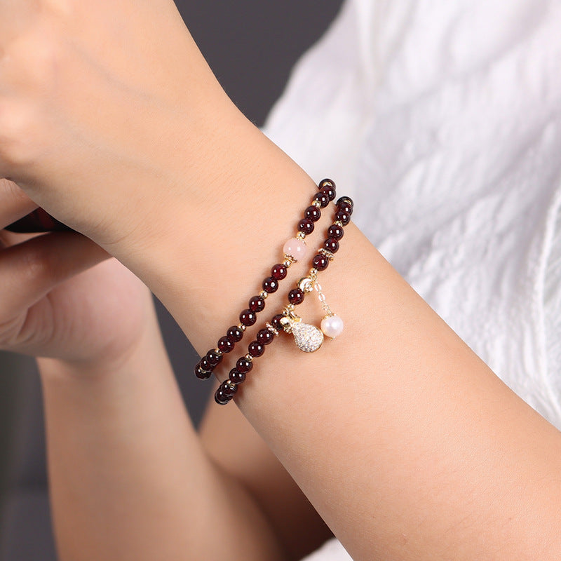 Fortune's Favor Sterling Silver Garnet Bracelet