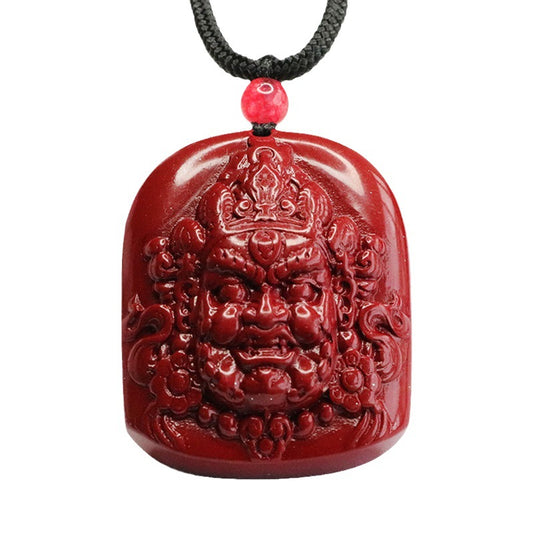 Wealth God Cinnabar Purple Gold Sand Pendant