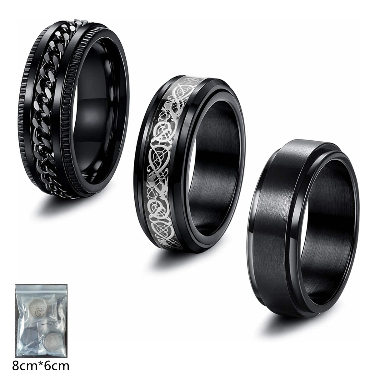 Rotating Titanium Steel Ring with Punk Style Design for Men