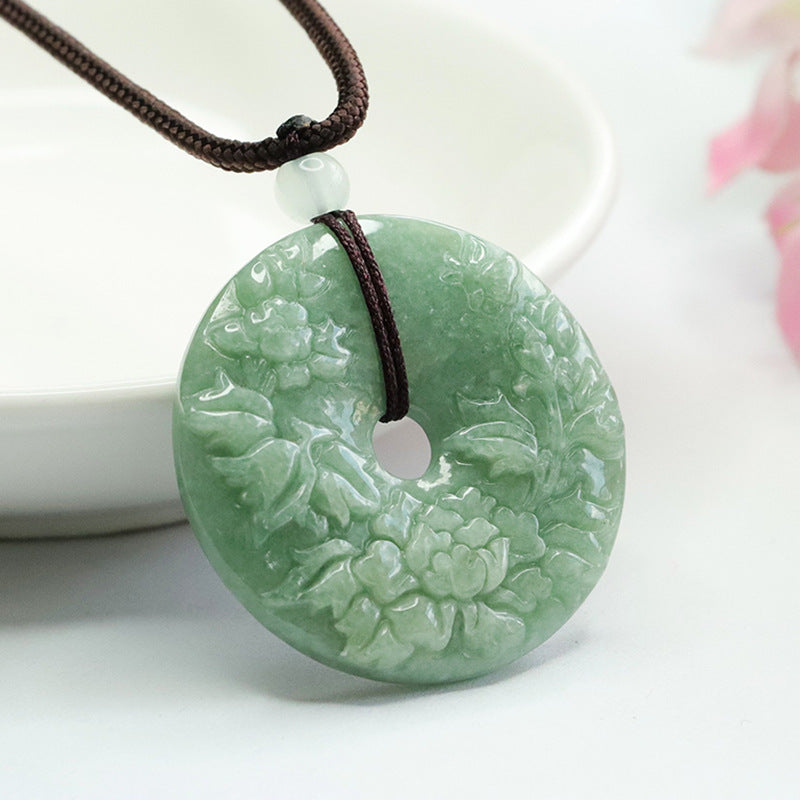 Exquisite Sterling Silver Jade Flower Pendant – Fortune's Favor Collection