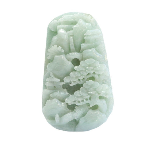 Exquisite Sterling Silver Jade Pendant from Planderful Collection - Fortune's Favor Jade Necklace