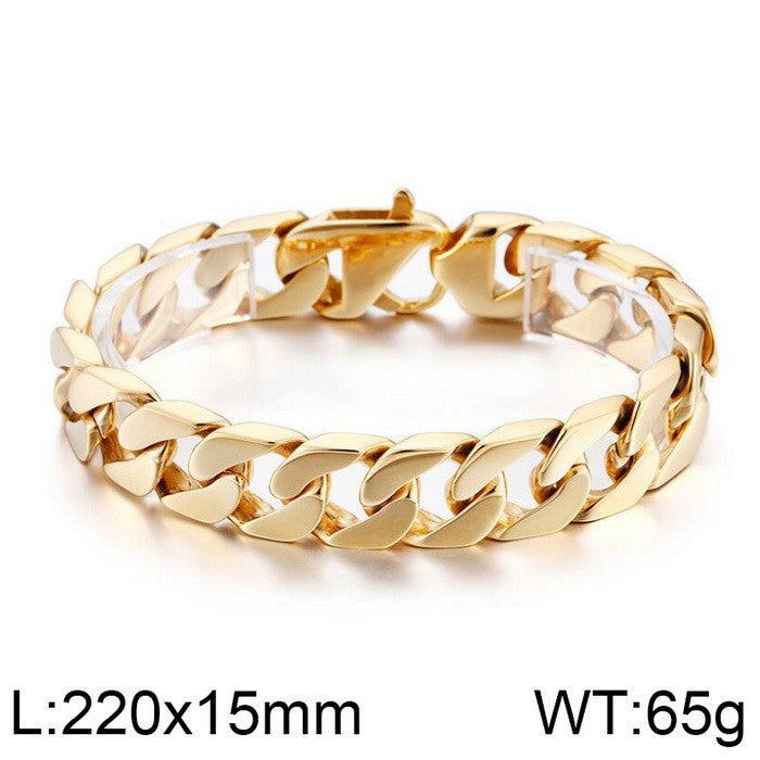 Stylish Korean Titanium Steel Cuban Chain Bracelet for Men